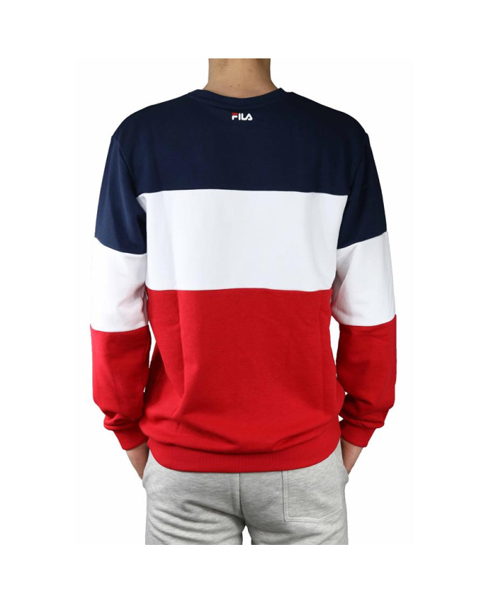 Bluza męska Fila STRAIGHT BLOCKED CREW 688050R69 Czerwona - Sklep online Mastersport