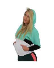 Bluza damska Fila AMYA CROPPED HOODY 688483B121 Turkusowa - Sklep online Mastersport