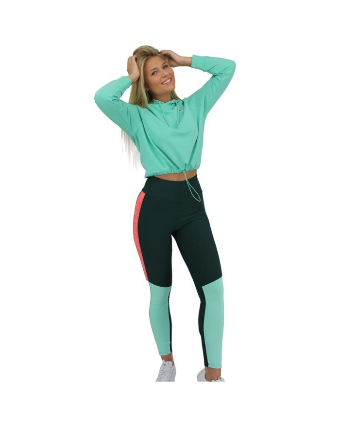 Bluza damska Fila ELAXI CROPPED HOODY W 688570B036 Turkusowa - Sklep online Mastersport