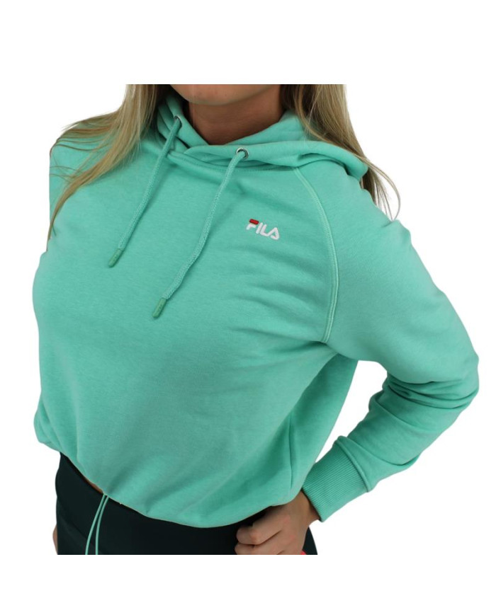 Bluza damska Fila ELAXI CROPPED HOODY W 688570B036 Turkusowa - Sklep online Mastersport