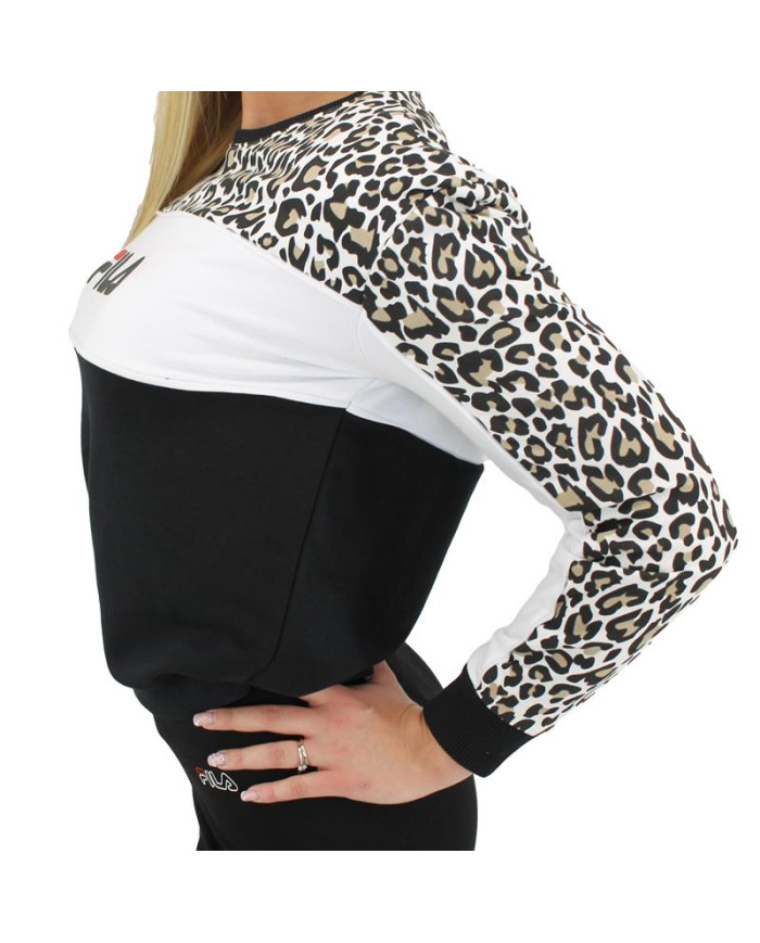 Bluza damska Fila AMINA AOP BLOCKED CREW W 688781B230 Czarna - Sklep online Mastersport