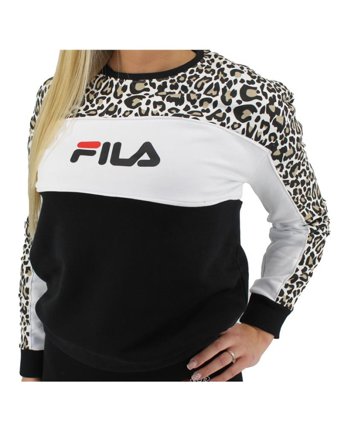 Bluza damska Fila AMINA AOP BLOCKED CREW W 688781B230 Czarna - Sklep online Mastersport