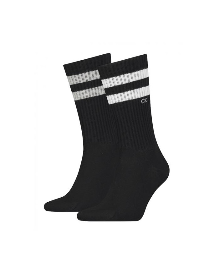 Skarpetki męskie Calvin Klein CK MEN SOCK 2P STRIPES 701218711001 Czarne - Sklep online Mastersport