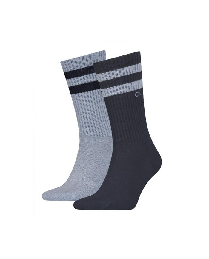 Skarpetki męskie Calvin Klein CK MEN SOCK 2P STRIPES 701218711002 Niebieskie - Sklep online Mastersport