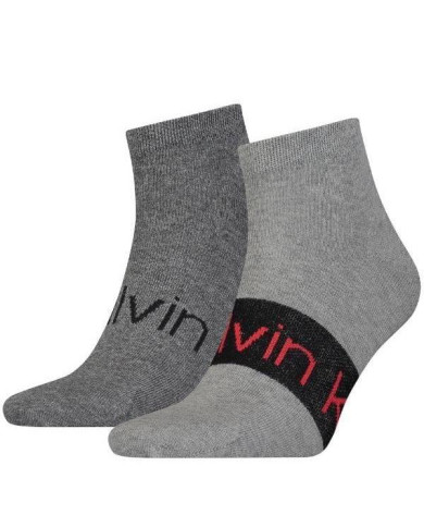 Skarpetki męskie Calvin Klein CK MEN SNEAKER 2P LOGO RIBBON 701218712003 Szare - Sklep online Mastersport