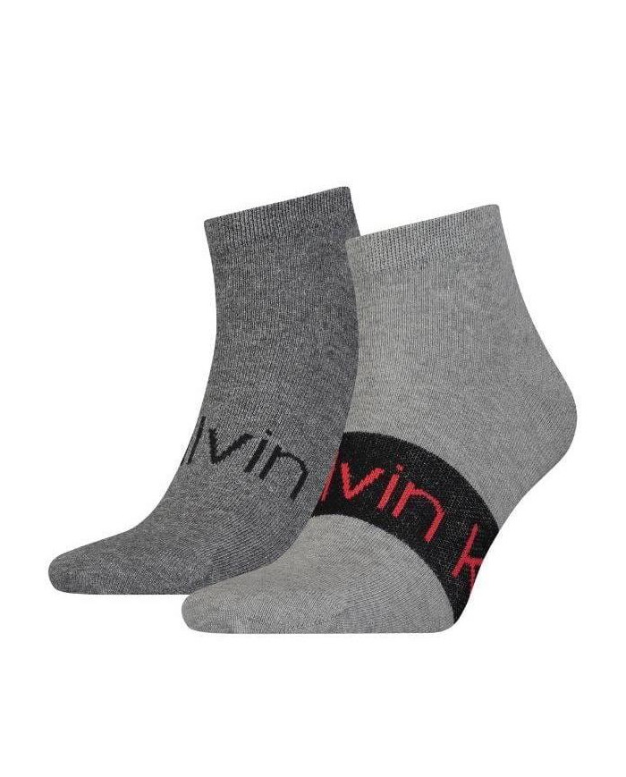 Skarpetki męskie Calvin Klein CK MEN SNEAKER 2P LOGO RIBBON 701218712003 Szare - Sklep online Mastersport