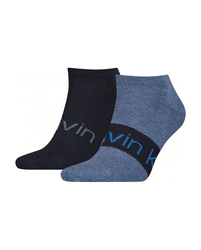 Skarpetki męskie Calvin Klein CK MEN SNEAKER 2P LOGO RIBBON 701218712004 Niebieskie - Sklep online Mastersport