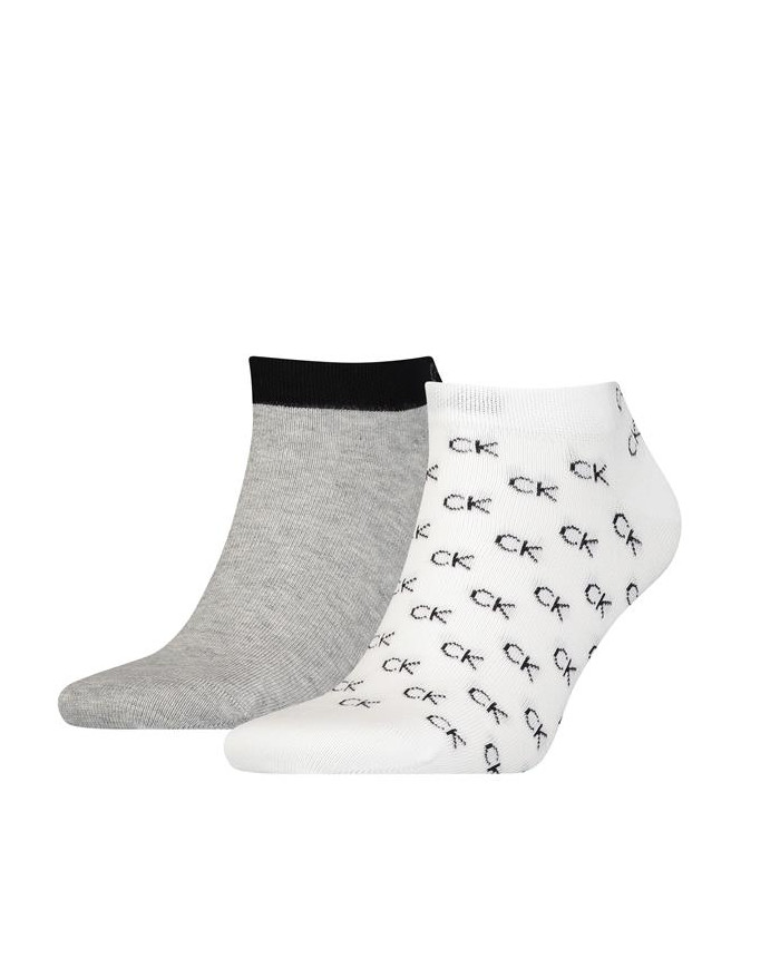 Skarpetki męskie Calvin Klein CK MEN SNEAKER 2P ALL OVER LOGO 701218715004 Białe - Sklep online Mastersport