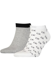 Skarpetki męskie Calvin Klein CK MEN SNEAKER 2P ALL OVER LOGO 701218715004 Białe - Sklep online Mastersport