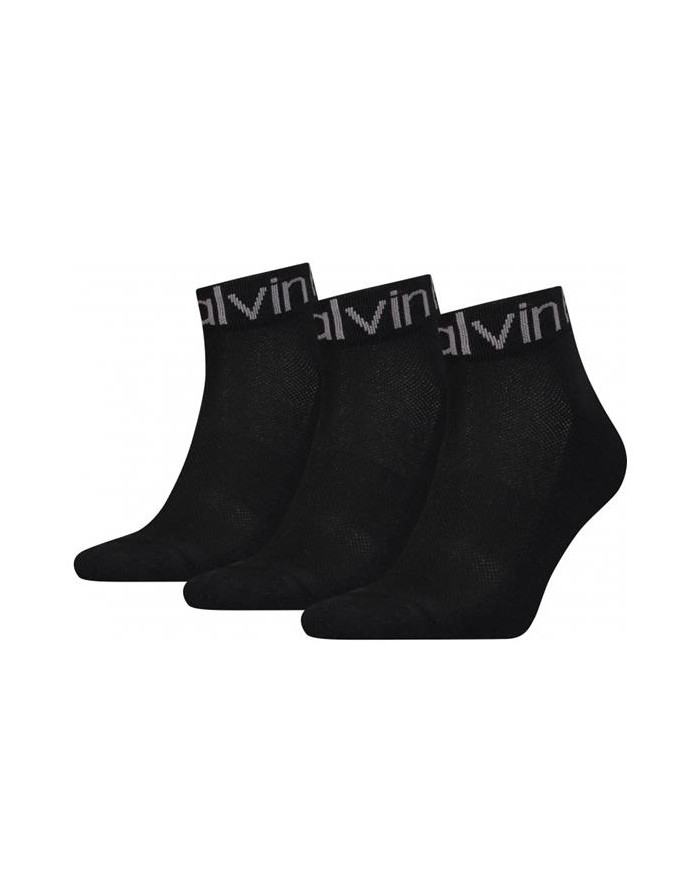 Skarpetki męskie Calvin Klein CK MEN QUARTER 3P LOGO 701218722001 Czarne - Sklep online Mastersport