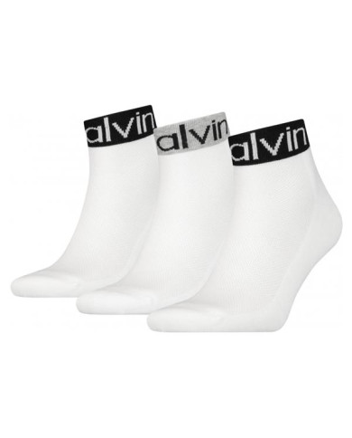 Skarpetki męskie Calvin Klein CK MEN QUARTER 3P LOGO 701218722002 Białe - Sklep online Mastersport