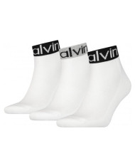 Skarpetki męskie Calvin Klein CK MEN QUARTER 3P LOGO 701218722002 Białe - Sklep online Mastersport