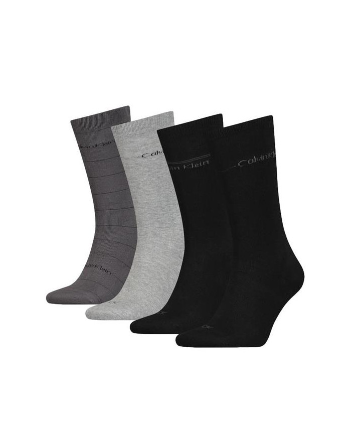 Skarpetki męskie Calvin Klein CK MEN SOCK 4P STRIPE 701219835002 Czarne - Sklep online Mastersport