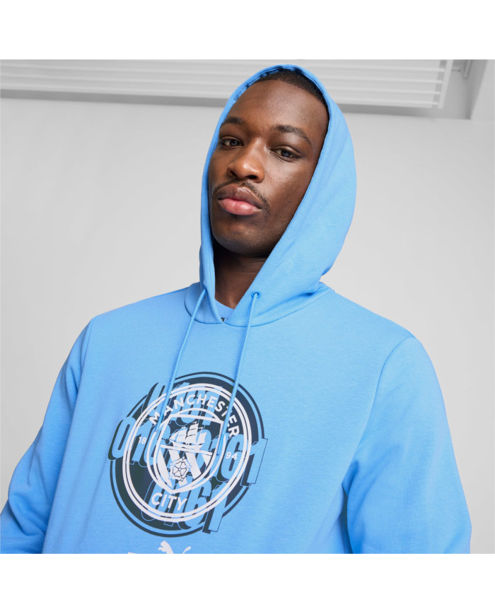 Bluza męska Puma MCFC FTBL CULTURE HOODIE 77777639 Niebieska - Sklep online Mastersport