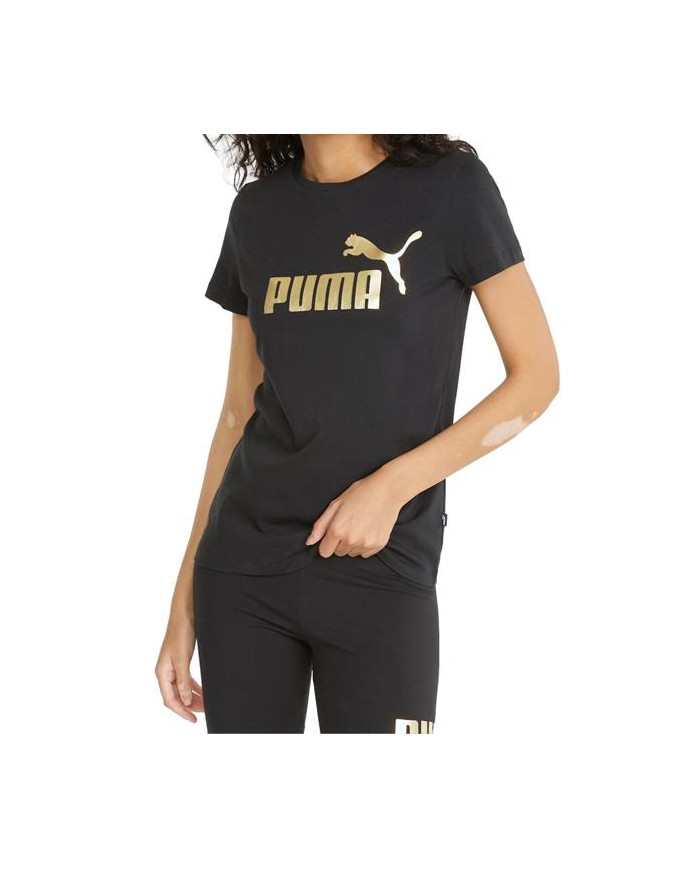 Koszulka damska Puma ESS+ METALLIC LOGO TEE 84830301 Czarna - Sklep online Mastersport