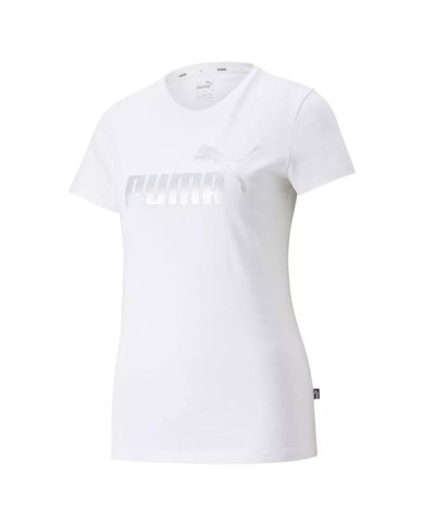 Koszulka damska Puma ESS+ METALLIC LOGO TEE 84830302 Biała - Sklep online Mastersport