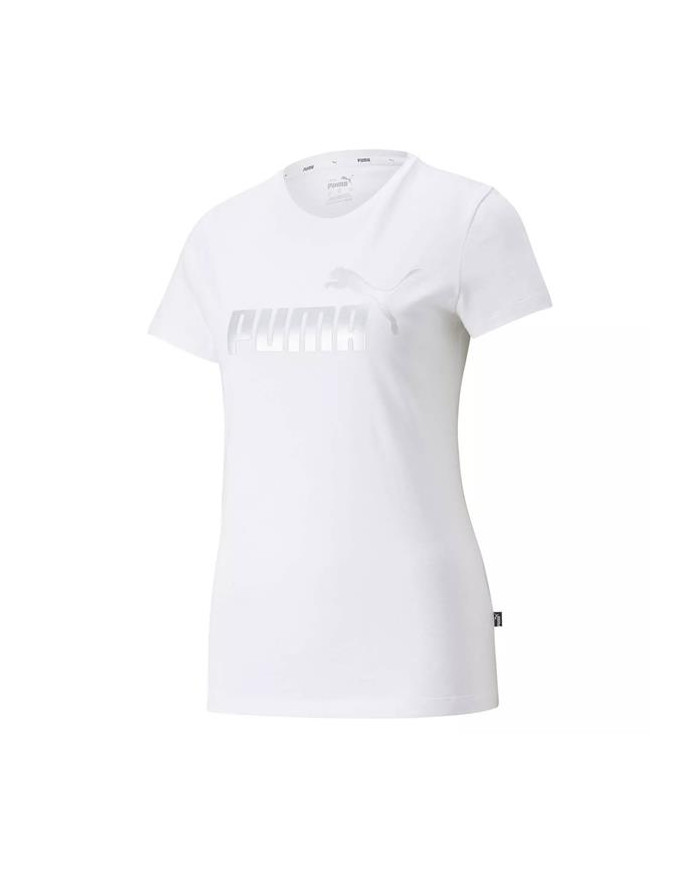 Koszulka damska Puma ESS+ METALLIC LOGO TEE 84830302 Biała - Sklep online Mastersport