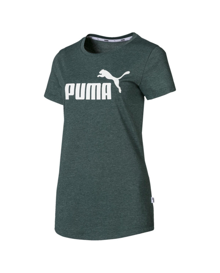 Koszulka damska Puma ESS LOGO HEATHER 85212730 Zielona - Sklep online Mastersport