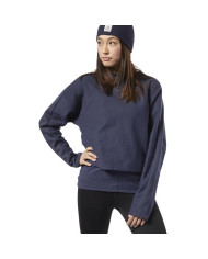 Bluza damska Reebok TE TWILL COWL NECK EC2338 Niebieska - Sklep online Mastersport