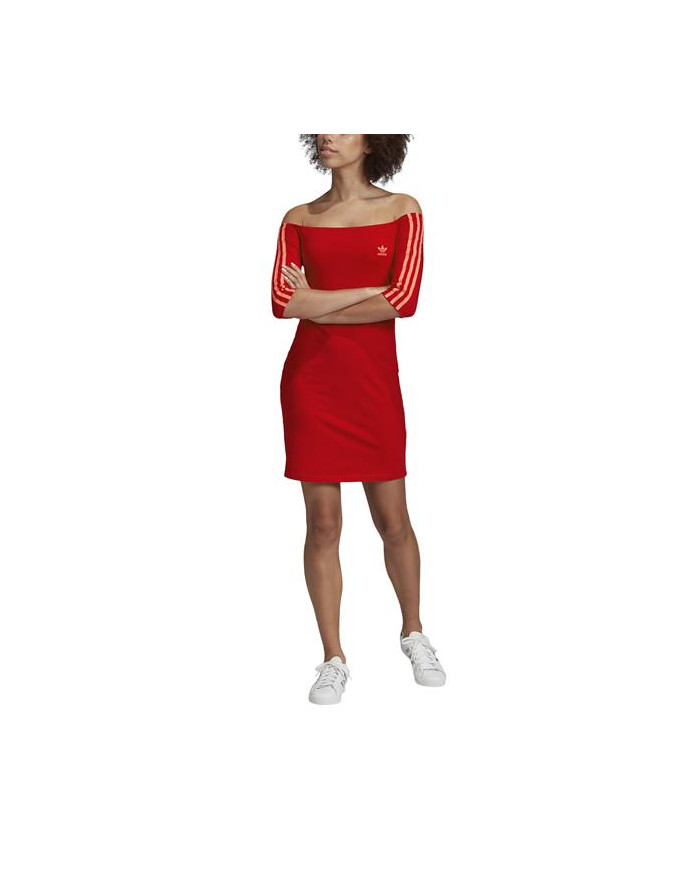 Sukienka damska adidas Originals SHOULDER DRESS ED7522 Czerwona - Sklep online Mastersport