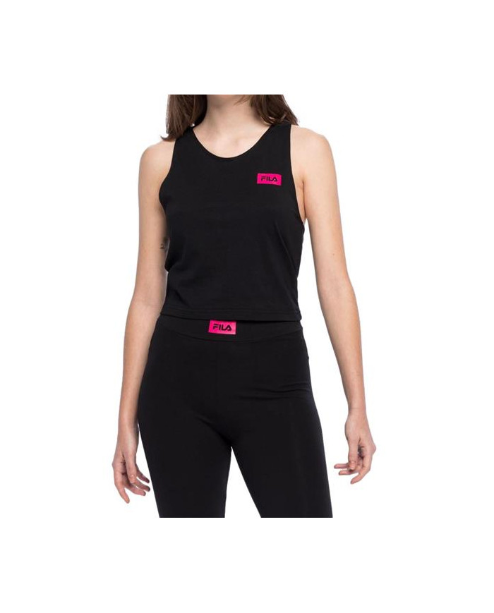 Koszulka damska Fila BASIN CROPPED TANK TOP FAW013680009 Czarna - Sklep online Mastersport