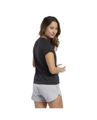 Koszulka damska Reebok TE TEXTURE LOGO TEE FK6719 Czarna - Sklep online Mastersport