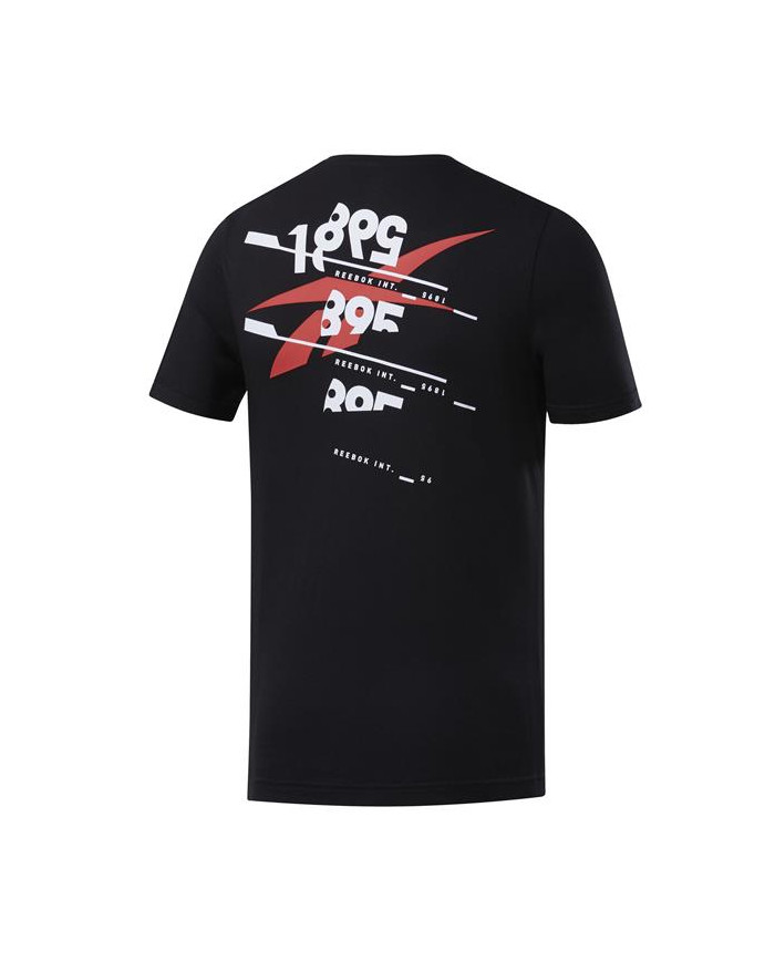 Koszulka męska Reebok TS COTTON GRAPHIC TEE FL0596 Czarna - Sklep online Mastersport
