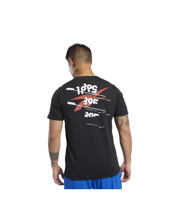 Koszulka męska Reebok TS COTTON GRAPHIC TEE FL0596 Czarna - Sklep online Mastersport