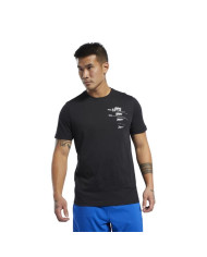 Koszulka męska Reebok TS COTTON GRAPHIC TEE FL0596 Czarna - Sklep online Mastersport