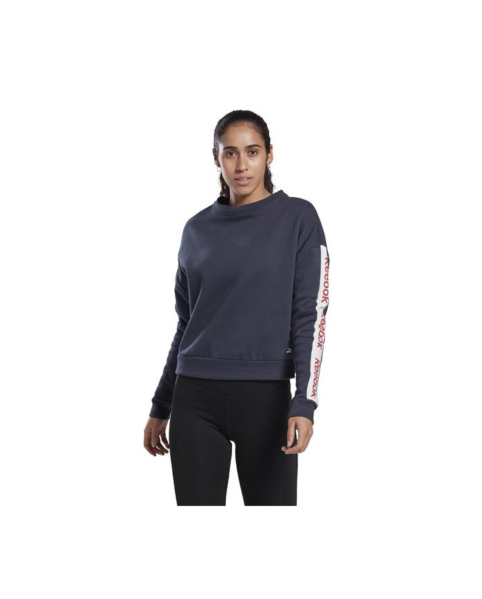 Bluza damska Reebok LINEAR LOGO CREW FR8157 Niebieska - Sklep online Mastersport
