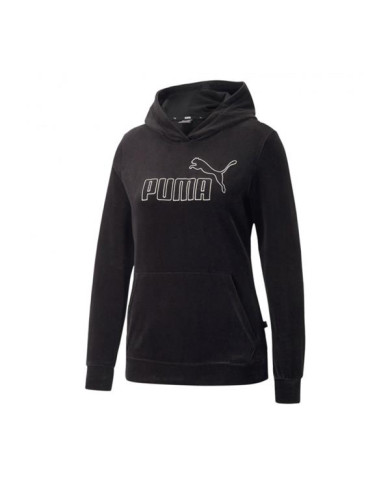Bluza damska Puma ESS+ VELOUR HOODIE 67000801 Czarna - Sklep online Mastersport