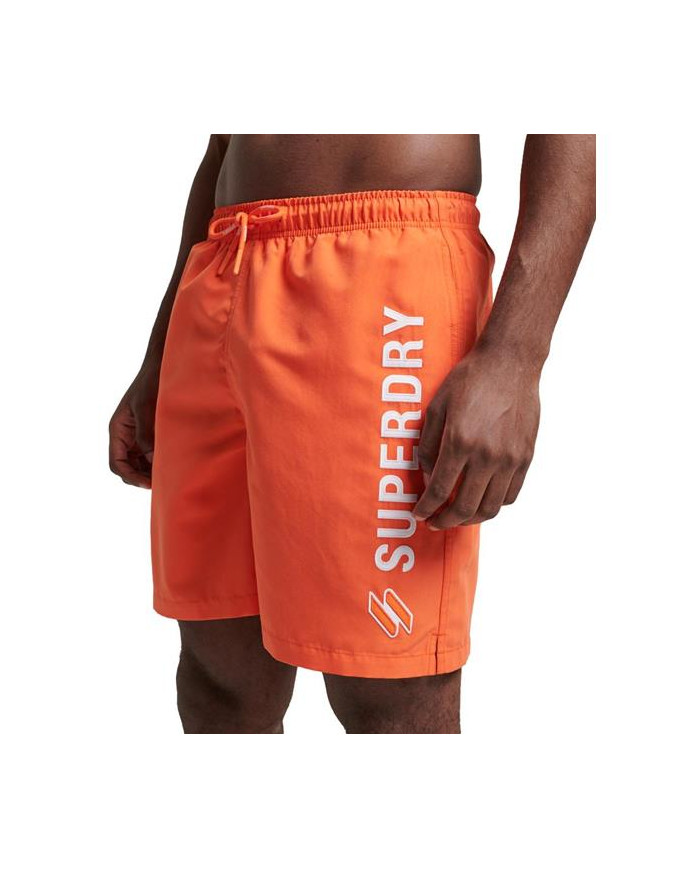 Szorty męskie Superdry CODE APPLQUE SWIM SHORT M3010187A03M Pomarańczowe - Sklep online Mastersport