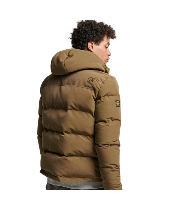 Kurtka męska Superdry EVEREST SHORT HOODED PUFFER M5011743A03O Zielona - Sklep online Mastersport
