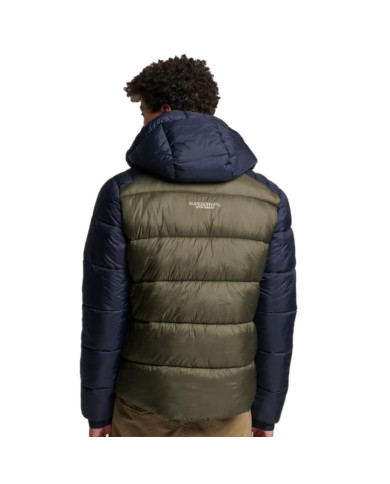 Kurtka męska Superdry HOOD COLOUR BLOCK SPORT PUFFER M5011752A9UK Wielokolorowa - Sklep online Mastersport