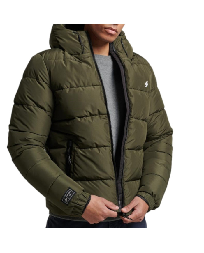 Kurtka męska Superdry HOODED SPORTS PUFFR JACKET M5011827A1IP Zielona - Sklep online Mastersport