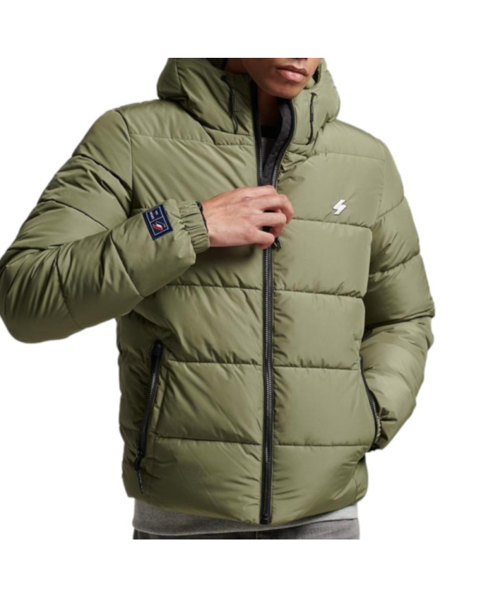 Kurtka męska Superdry HOODED SPORTS PUFFR JACKET M5011827A8MI Zielona - Sklep online Mastersport