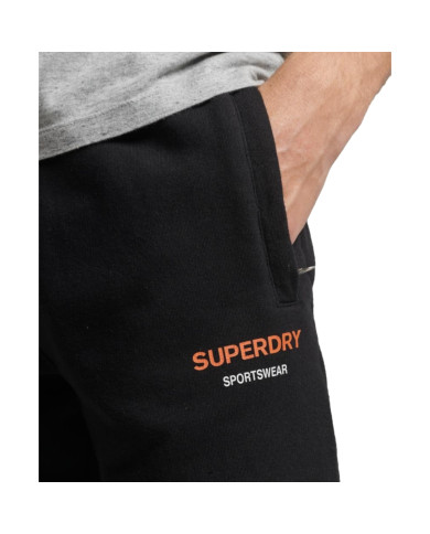 Spodnie męskie Superdry SPORTSWEAR LOGO TARPED JOGGER M7010996A02A Czarne - Sklep online Mastersport