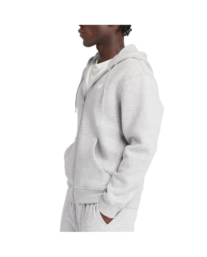 Bluza męska New Balance SPORT CORE BRUSHED FULL ZIP MJ43902AG Szara - Sklep online Mastersport
