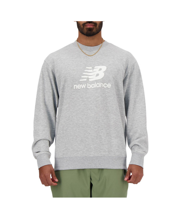 Bluza męska New Balance NEW BALANCE STACKED LOGO FREN AG MT41500AG Szara - Sklep online Mastersport