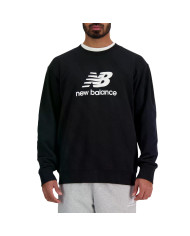 Bluza męska New Balance NEW BALANCE STACKED LOGO FREN BK MT41500BK Czarna - Sklep online Mastersport
