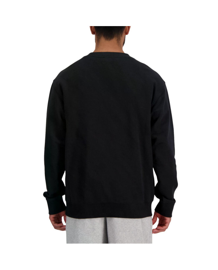 Bluza męska New Balance NEW BALANCE STACKED LOGO FREN BK MT41500BK Czarna - Sklep online Mastersport