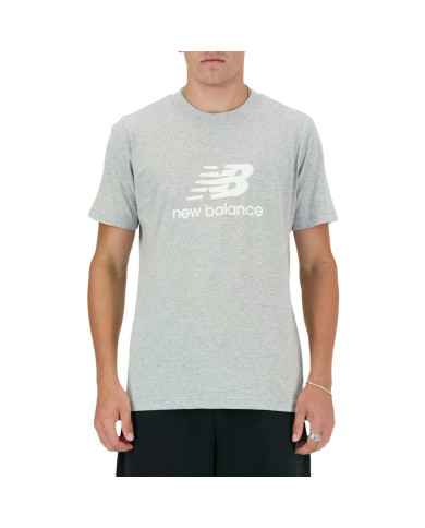 Koszulka męska New Balance S/S NEW BALANCE STACKED LO AG MT41502AG Szara - Sklep online Mastersport