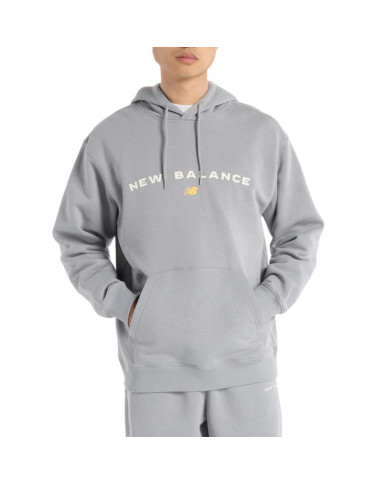 Bluza męska New Balance REIMAGINED FLEECE GRAPHIC HOOD MT51516YST Szara - Sklep online Mastersport