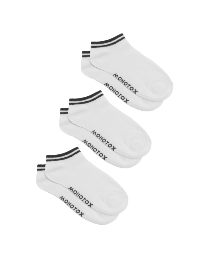 Skarpetki męskie Monotox NO-SHOW STRIPES 3 MX11006 Białe - Sklep online Mastersport