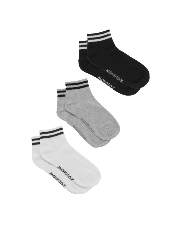 Skarpetki męskie Monotox ANKLE STRIPES 3 MX11009 Szare - Sklep online Mastersport