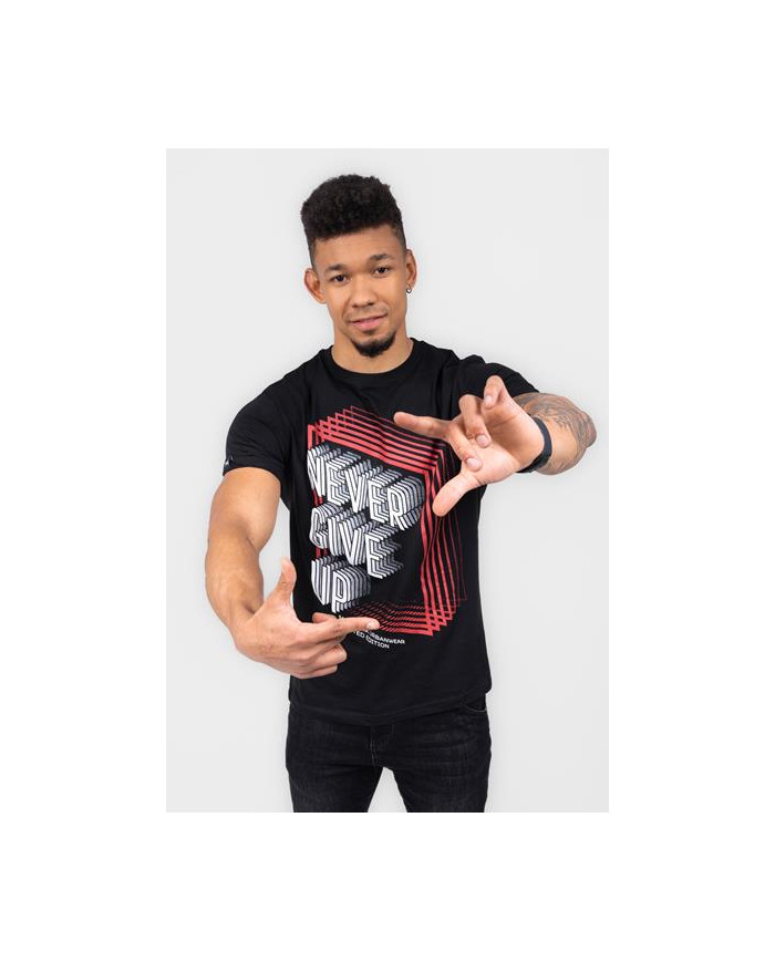 Koszulka męska Monotox NEVER GIVE UP BLACK MX22073 Czarna - Sklep online Mastersport