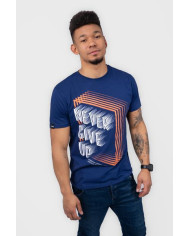 Koszulka męska Monotox NEVER GIVE UP LIGHT NAVY MX22074 Niebieska - Sklep online Mastersport