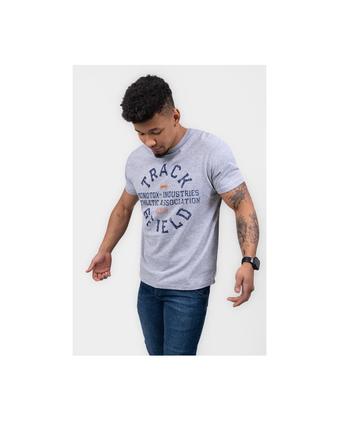 Koszulka męska Monotox TRACK&FIELD GRAY MELANGE MX22078 Szara - Sklep online Mastersport