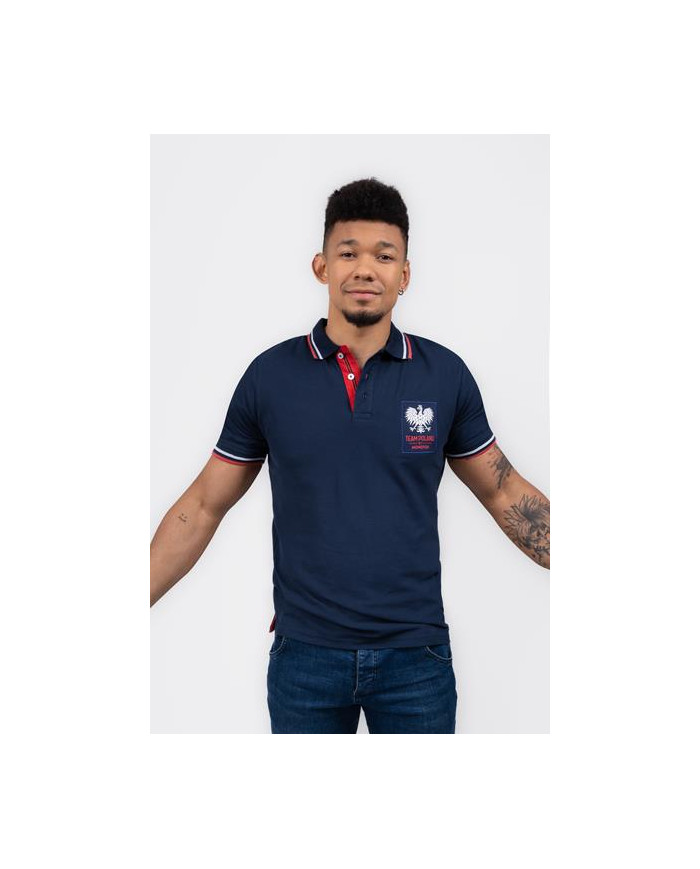 Koszulka męska Monotox POLO TP EAGLE MX22092 Niebieska - Sklep online Mastersport