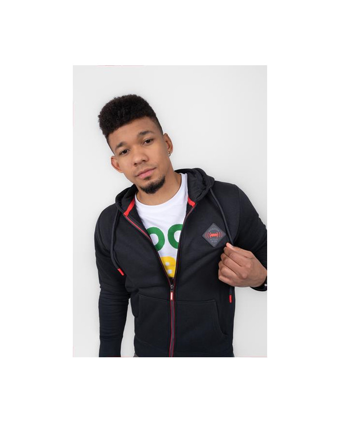 Bluza męska Monotox LOGO R ZIP BLACK MX22129 Czarna - Sklep online Mastersport
